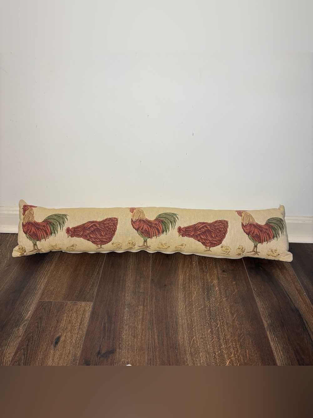 Vintage Rooster Chicken Draft Stopper Door Snake Farmhouse Country Pillow 34”